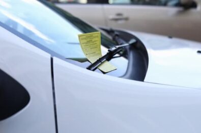 parking fine on car