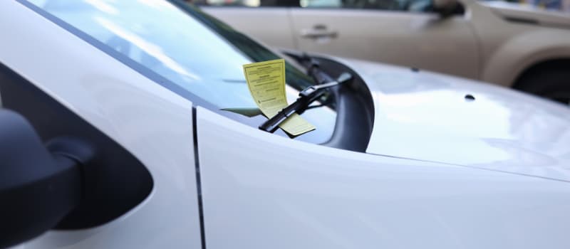 parking fine on car