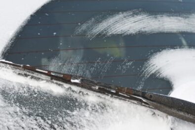 snowy windscreen wipers